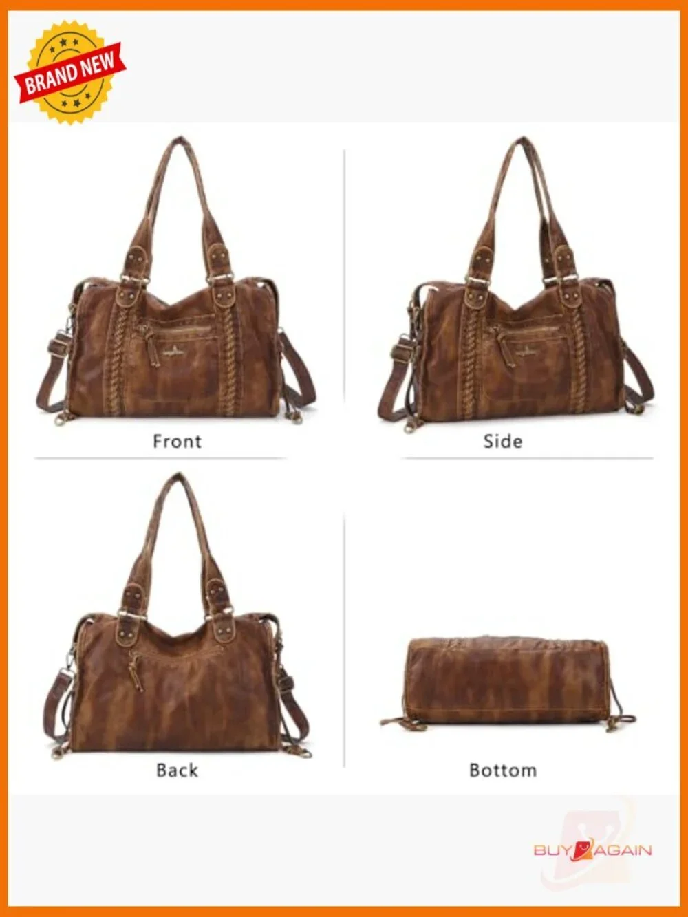 Vegan Leather Large Hobo Satchel Tote Shoulder Bag for Women